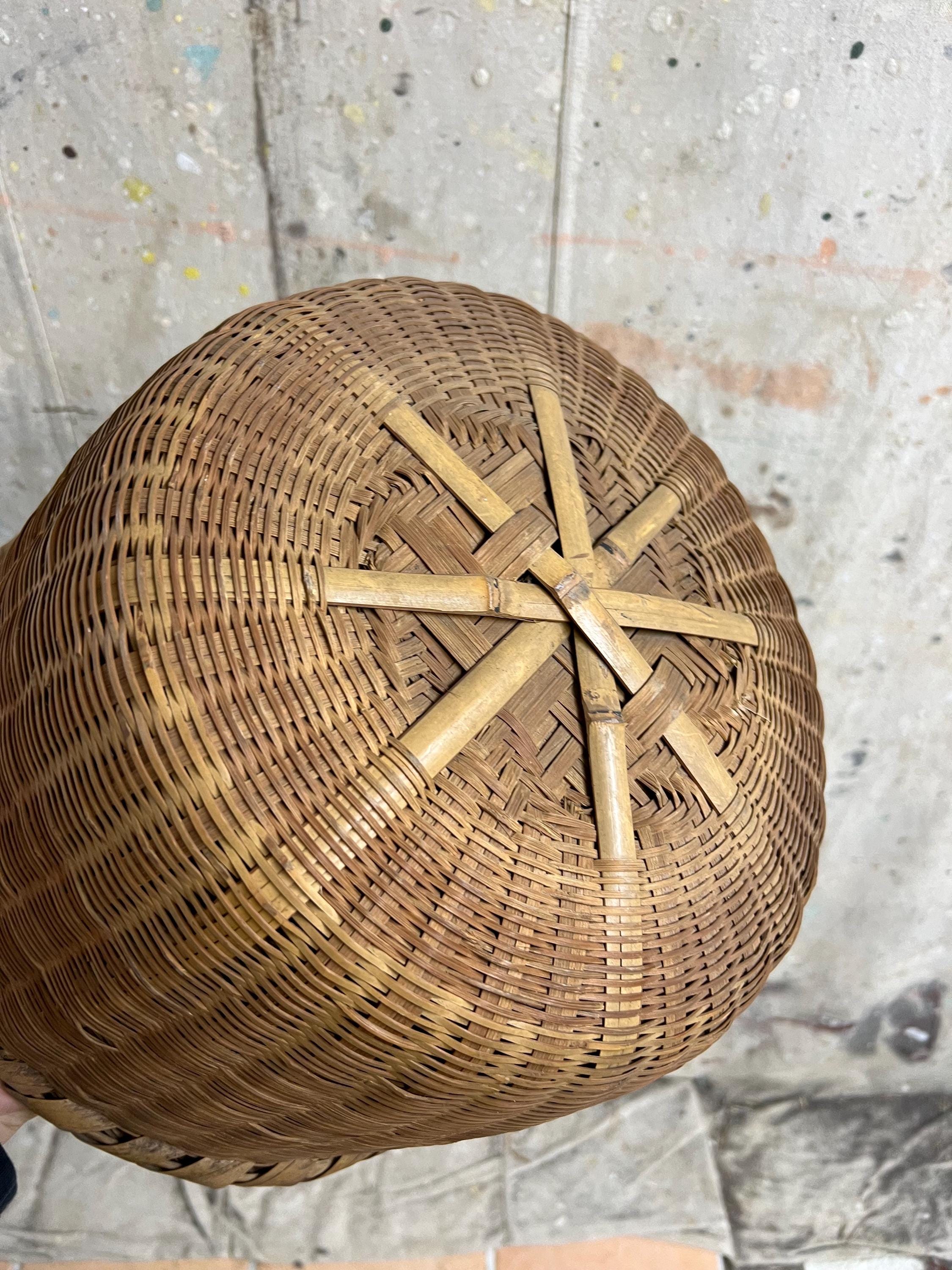 アンティーク 民藝 木工 把手付臼 花器 ブロカント インド FOLK ART