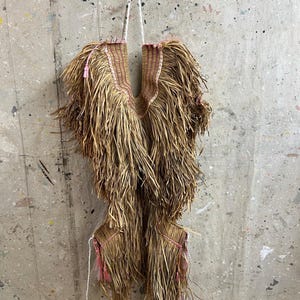 Vintage Japanese Mino hand woven straw rain cape #3738