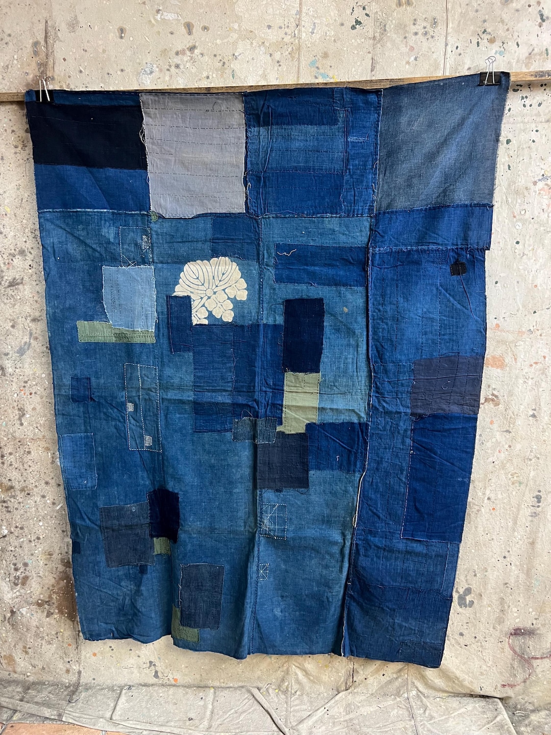ヴィンテージの日本製藍染めボロ布 #3410 - Etsy 日本