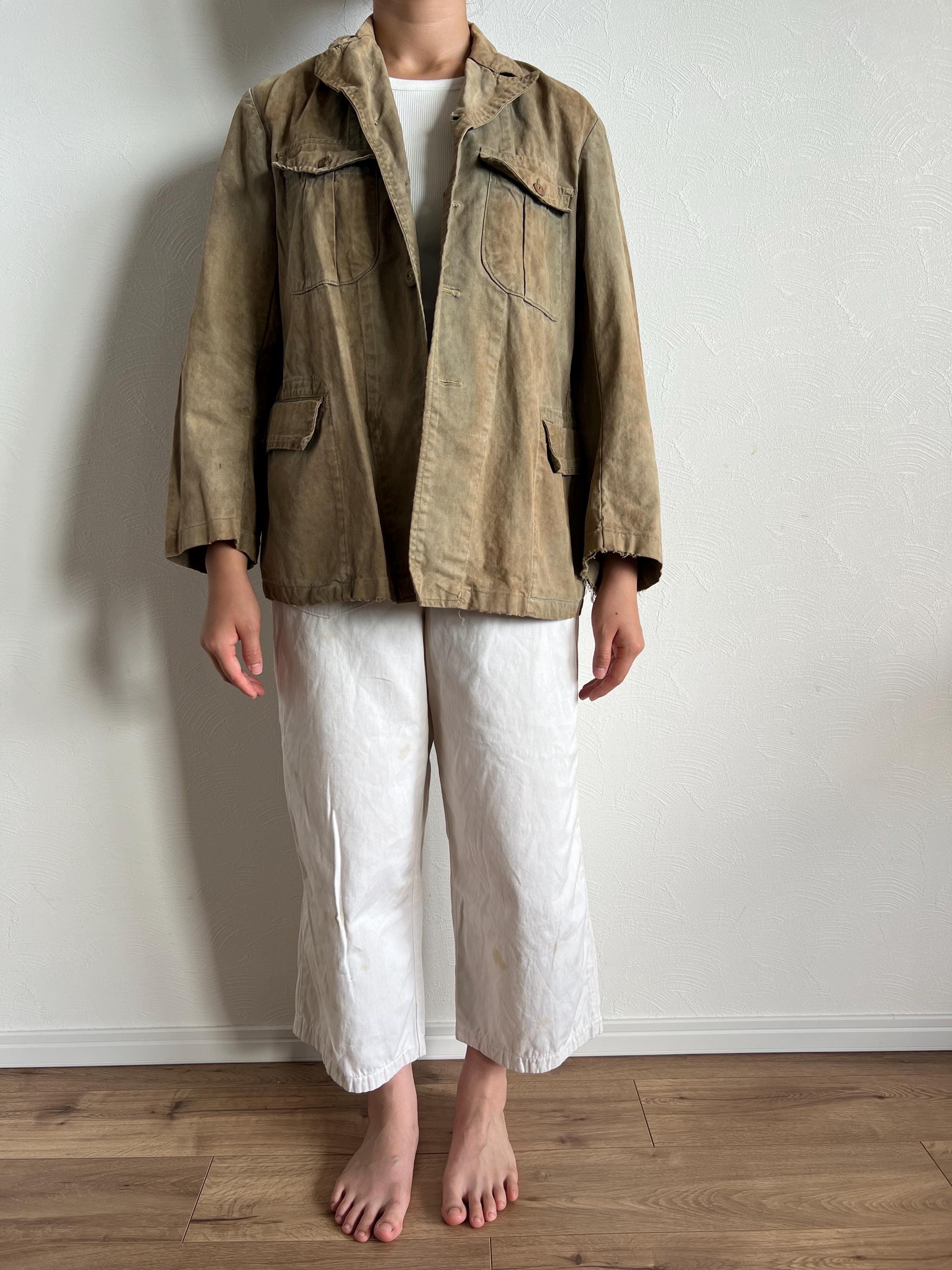 ジャケット・アウター 60s Euro work good fade cotton jacket Vintage Japanese Nice Fade Cotton Work Jacket #2539 - Etsy