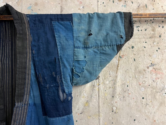 Vintage Japanese destroyed indigo dyed boro patch… - image 3