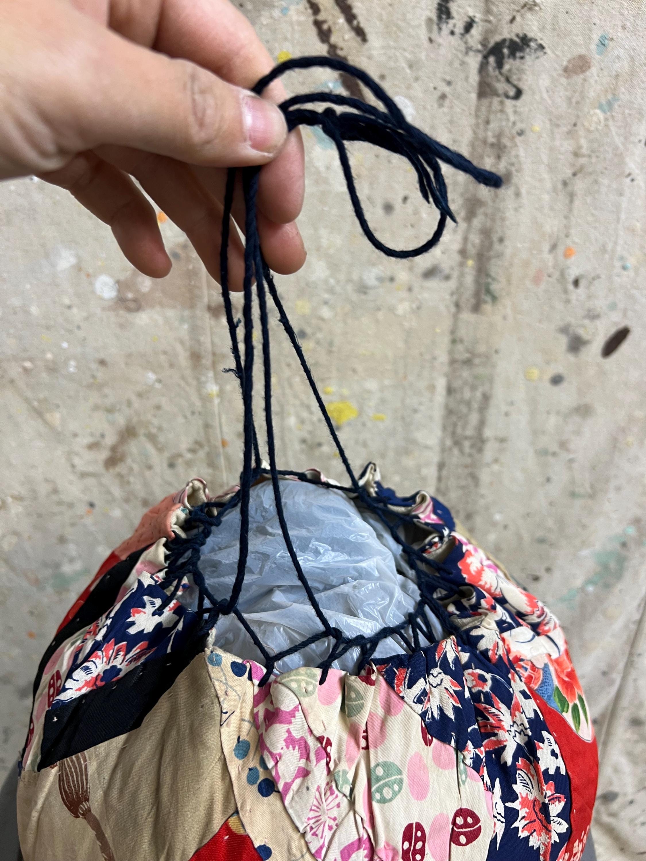 Vintage Japanese Kimono Fabric Patched Tokimai-bukuro Bag #4290 - Etsy