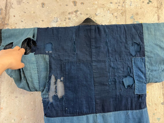 Vintage Japanese destroyed indigo dyed boro patch… - image 9