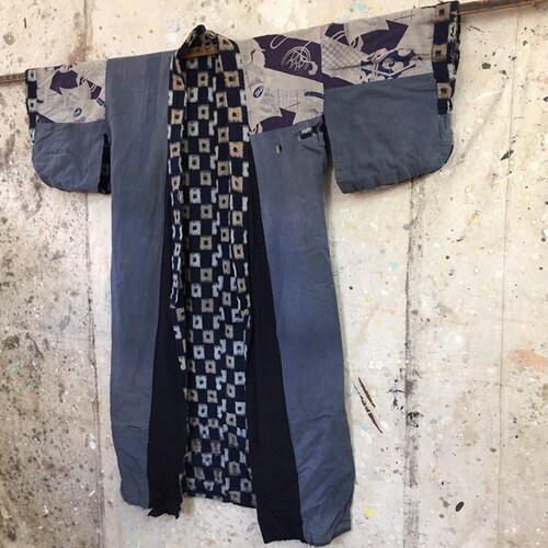 Shops Vintage Japanese indigo dyed noragi #964