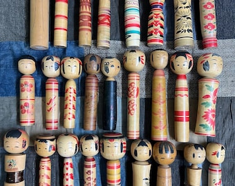 大特価セール ヴィンテージ Etsy - #2955 個セット 26 日本製木製こけし 工芸品