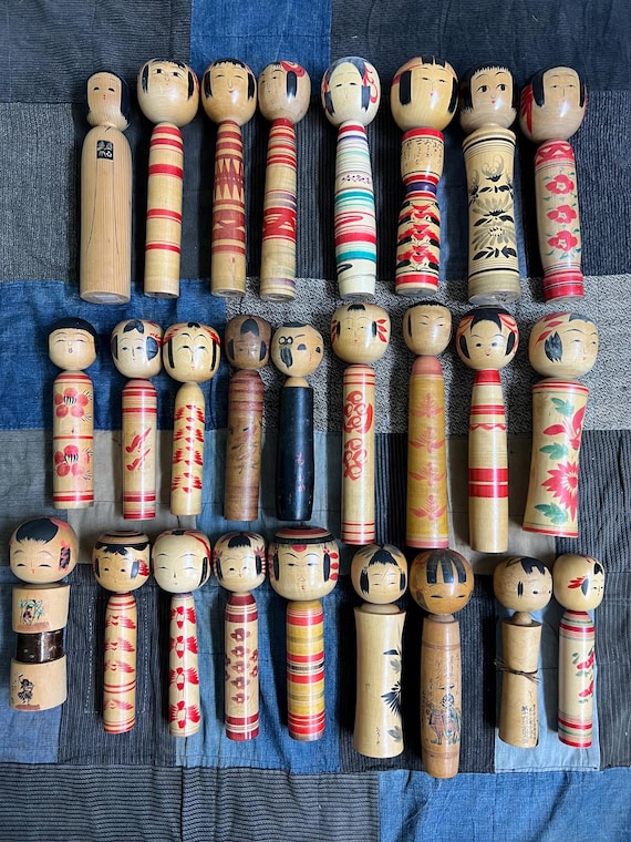工芸品 民芸品 こけし フィギュア ヴィンテージ 日本製木製こけし 26 個セット #2955 - Etsy