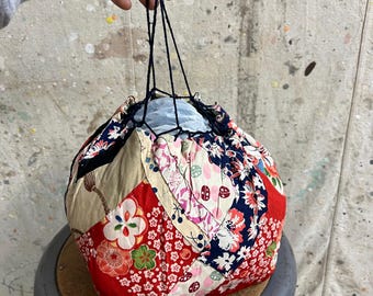 Vintage Japanese Kimono Fabric Patched Tokimai-bukuro Bag #4290 - Etsy