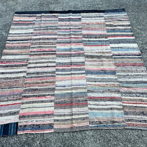 Alfombra vintage japonesa sakiori y boro teñida de negro #1585