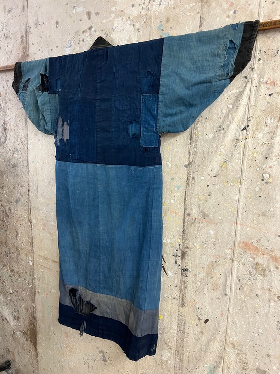 Vintage Japanese destroyed indigo dyed boro patch… - image 8