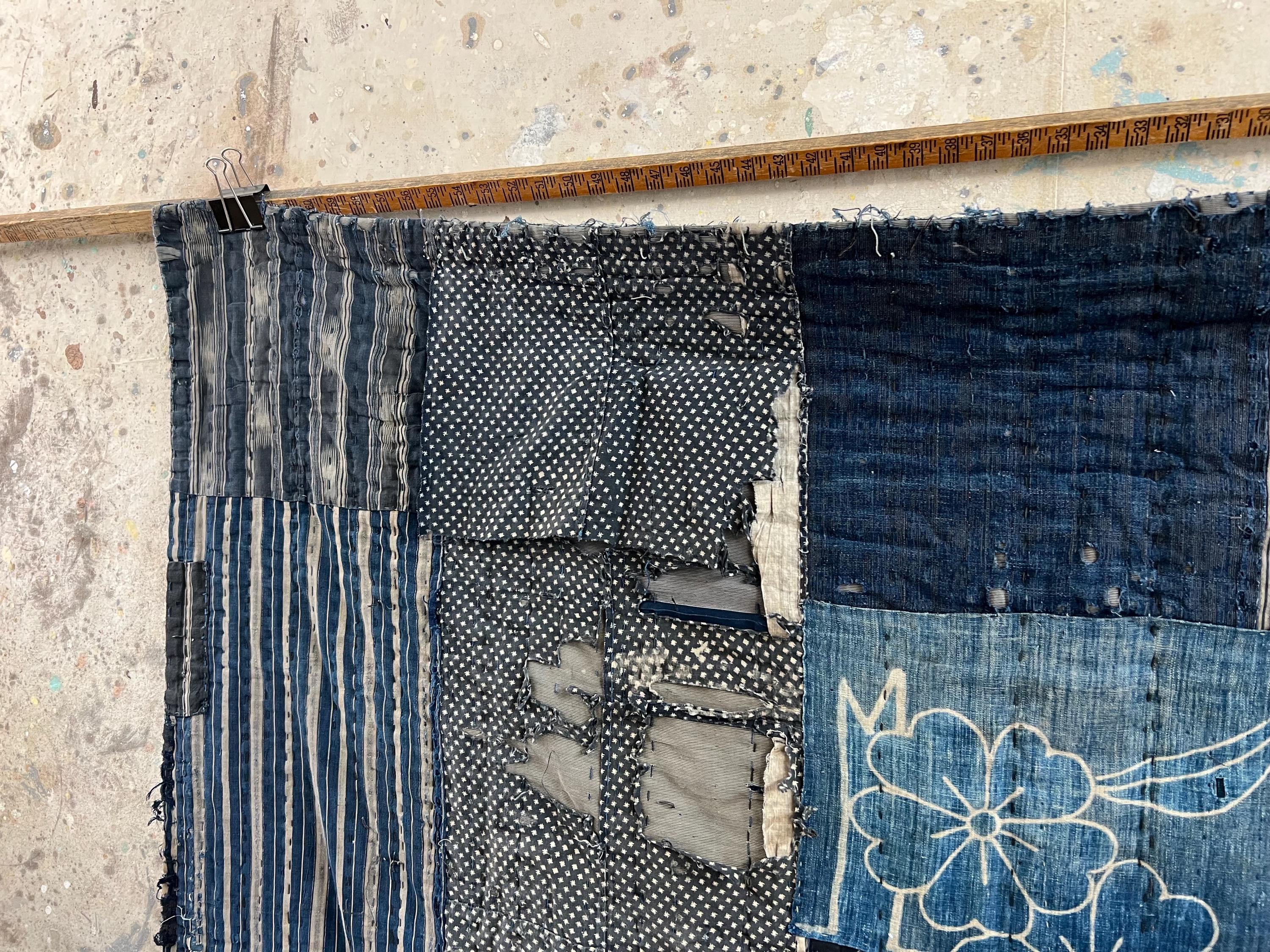 Vintage Japanese Indigo Dyed Boro Patched Rug #3911 - Etsy