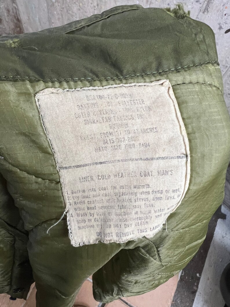 Vintage US Army Liner Jacket Patched by Japanese Indigo Fabric Etsy