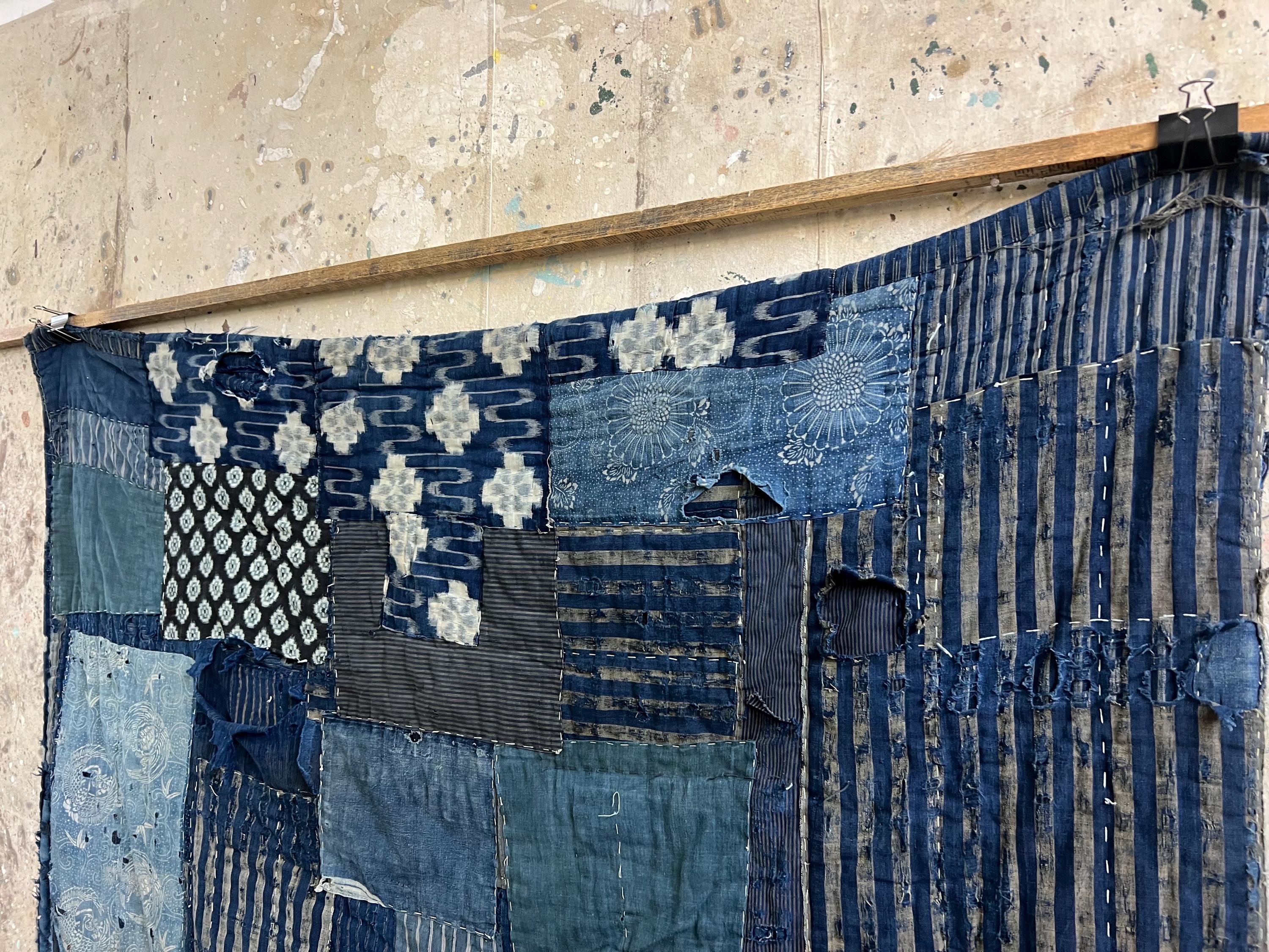 Vintage Japanese Heavy Indigo Dyed Boro Patched Rug #2631 - Etsy