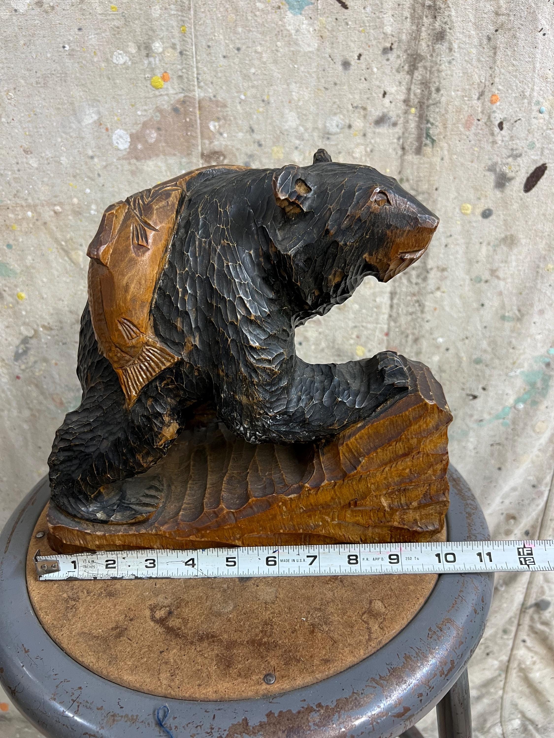 Vintage Japanese Ainu Wooden Bear Object #3425 - Etsy