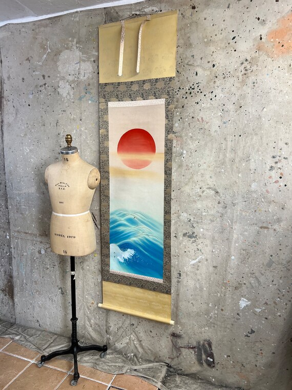 ヴィンテージの日本の掛軸（木箱入り）#1914 - Etsy 日本