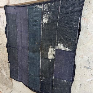 Vintage Japanese many sashiko stitching fabric rug #3662