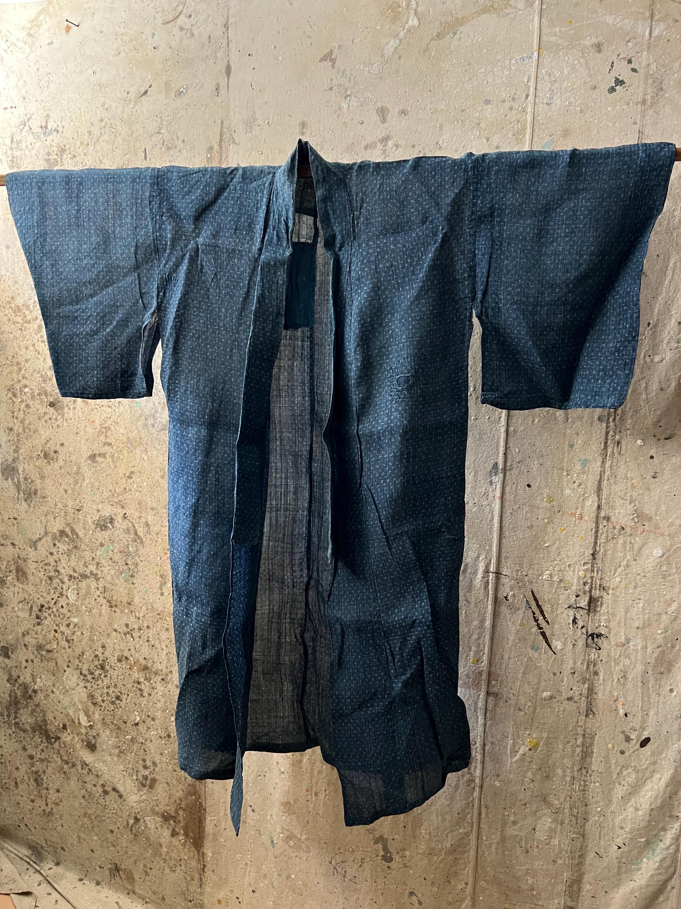 ヴィンテージの日本の藍染め麻苧麻夏着物 #3673 - Etsy 日本