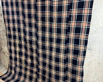 ヴィンテージ日本製大判藍染めチェック柄生地 #4414 - Etsy 日本