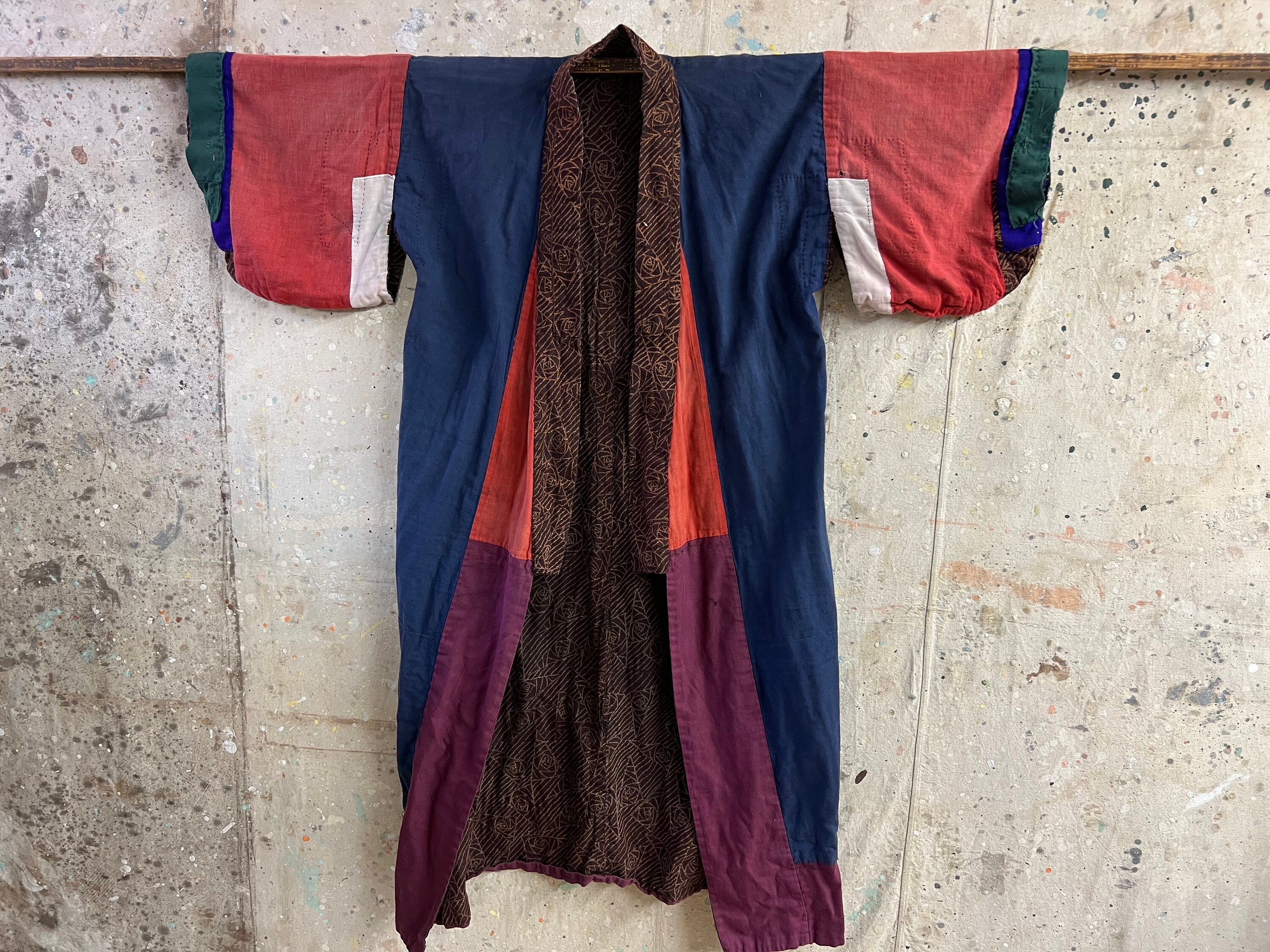 Vintage Japanese Sun Fade Patched Kimono 1681 - Etsy Vintage Japanese Sun Fade Patched Kimono 1681 - Etsy