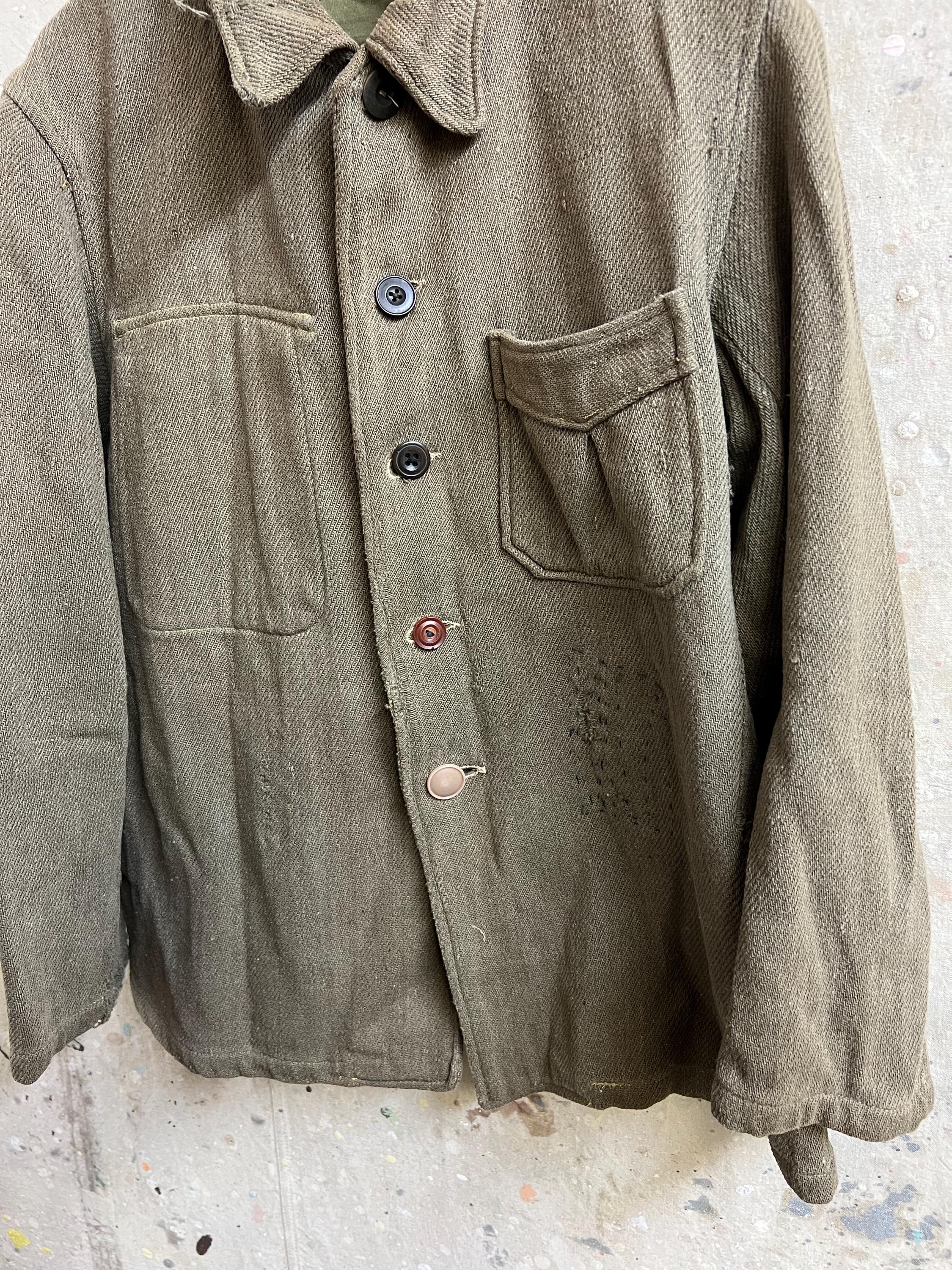 ジャケット・アウター 40-50s Japanese vintage wool jacket Vintage Japanese 40's Cotton Wool Jacket #2550 - Etsy