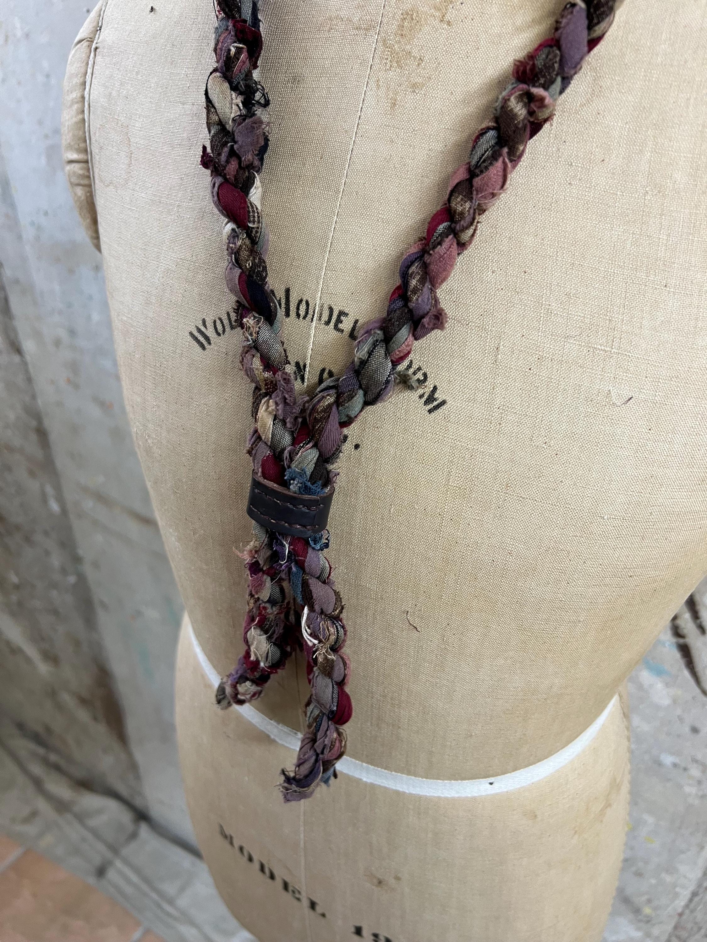 Vintage Japanese Cotton Famer's Braiding Rope Necklace #3994 - Etsy