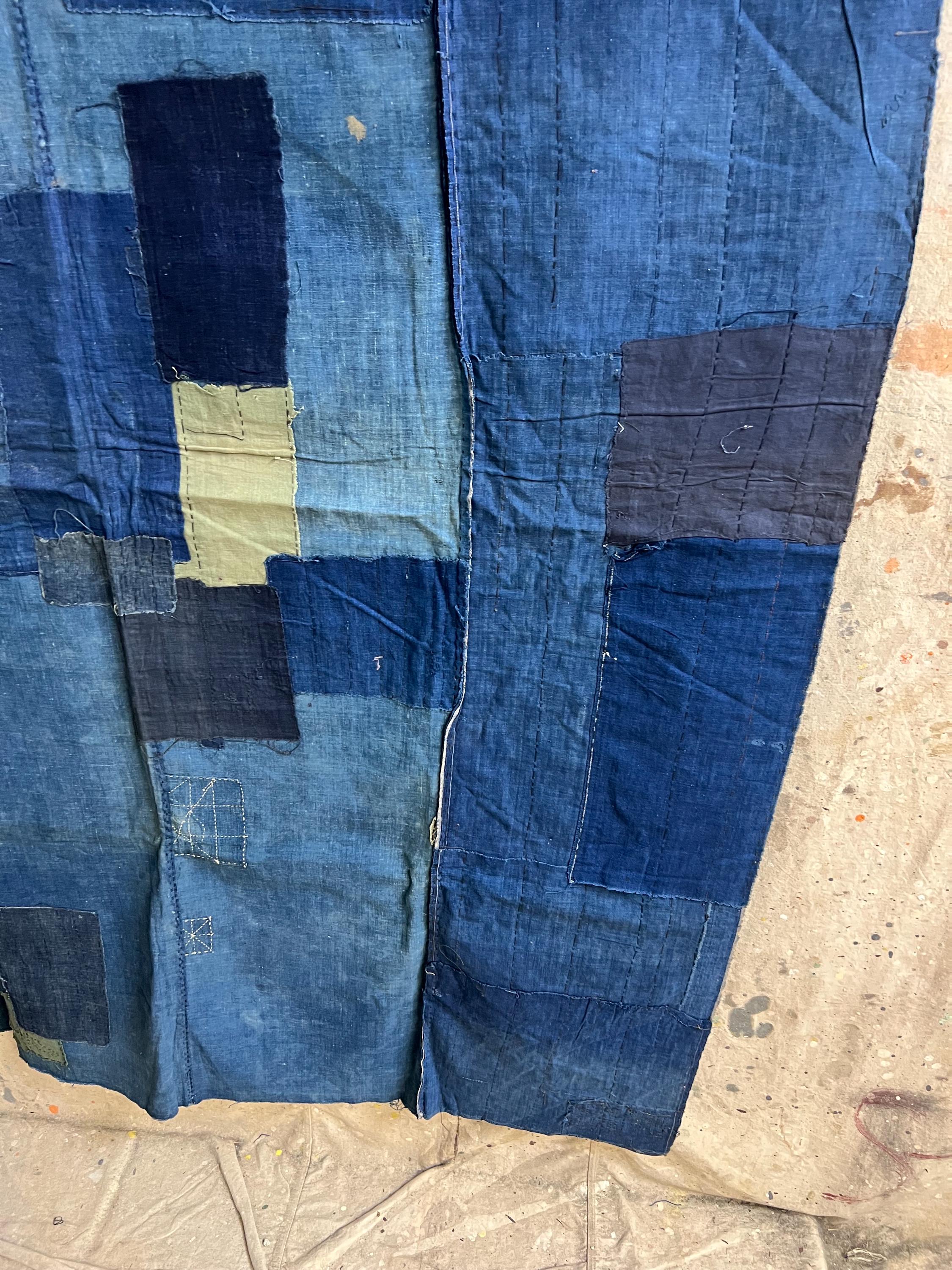 Vintage Japanese Indigo Dyed Boro Patched Fabric #3410 - Etsy