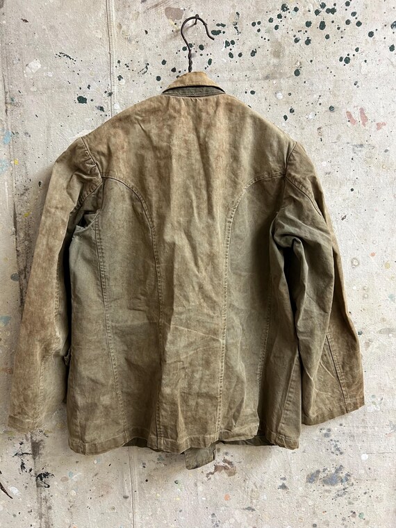 ジャケット・アウター 60s Euro work good fade cotton jacket 60s Style French Chalk Blue Cotton Twill Chore Work Jacket