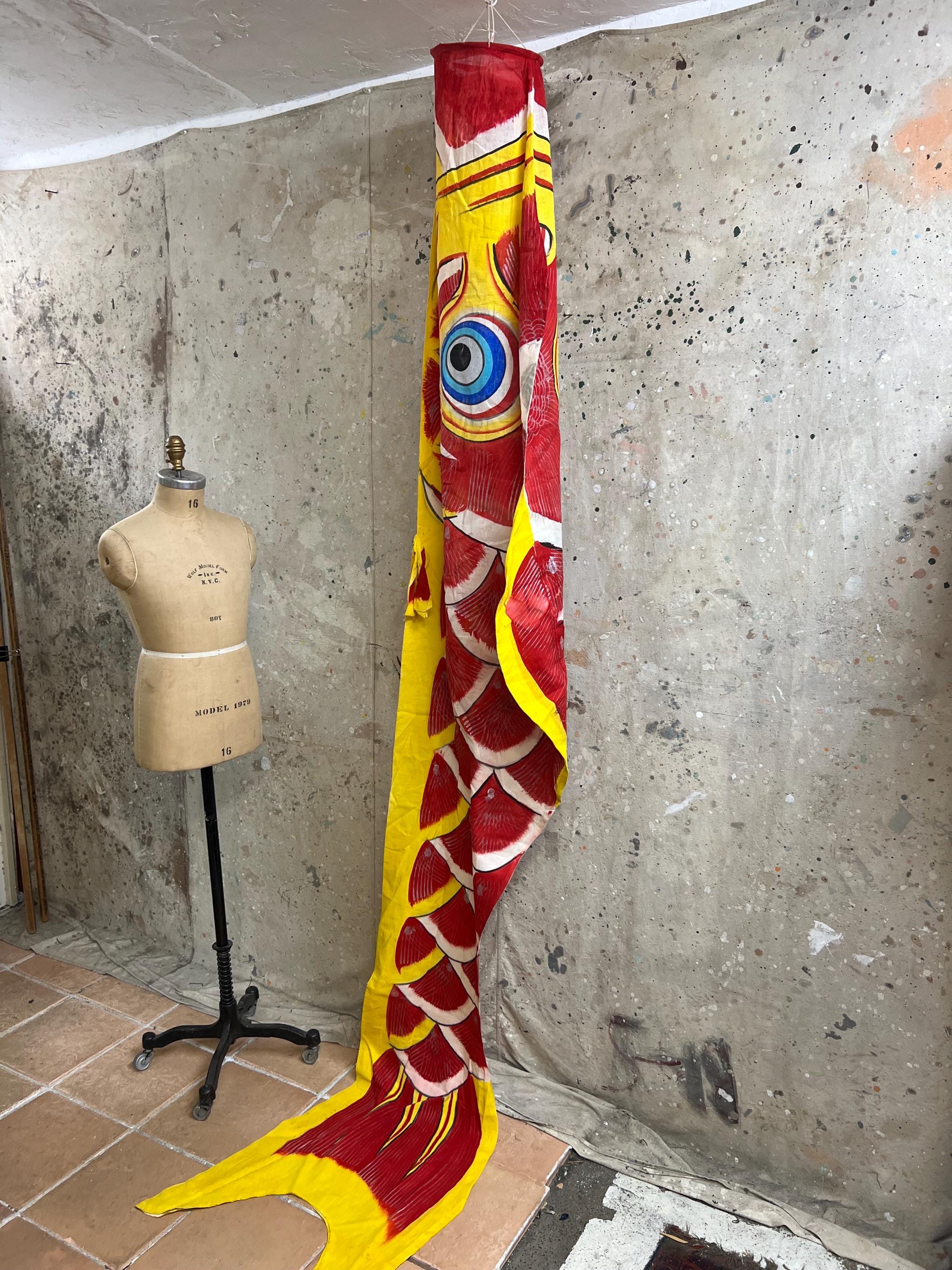 Vintage Japanese koinobori windsock carp about 10ft #3886 - Etsy 日本