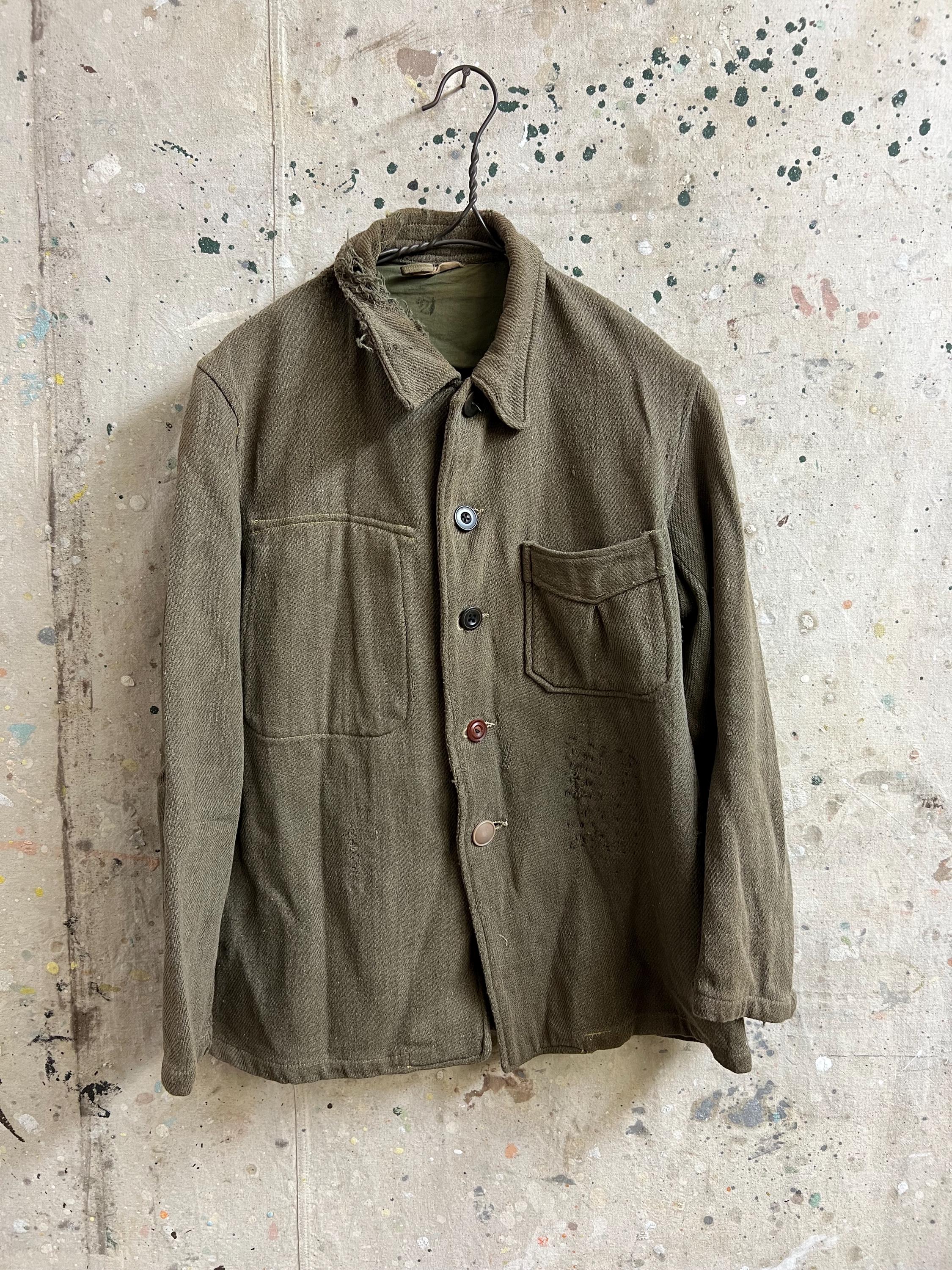 ジャケット・アウター 40-50s Japanese vintage wool jacket Vintage Japanese 40's Cotton Wool Jacket #2550 - Etsy