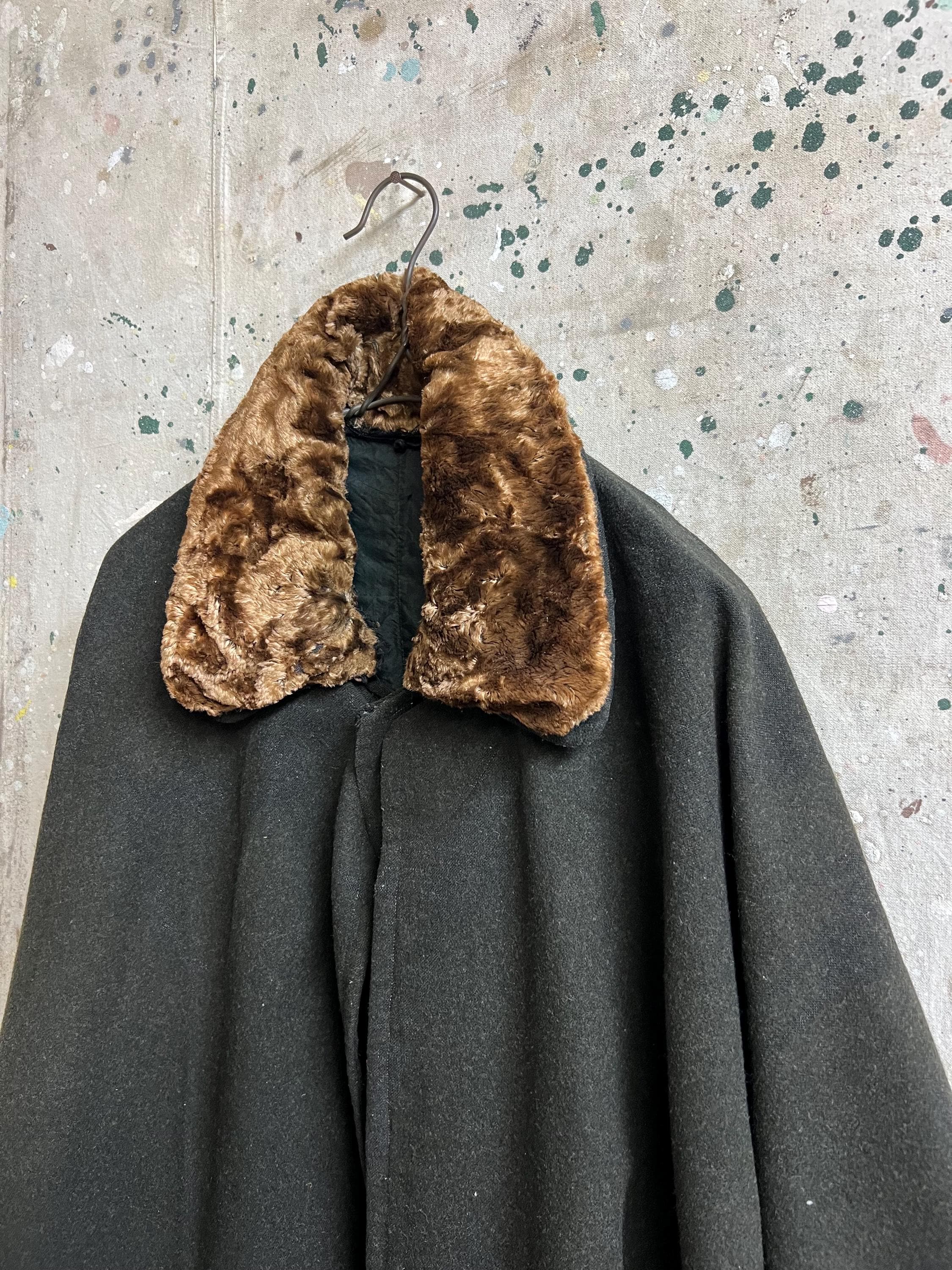 Vintage Japanese Wool Inverness Coat Around Taisho Era #3496