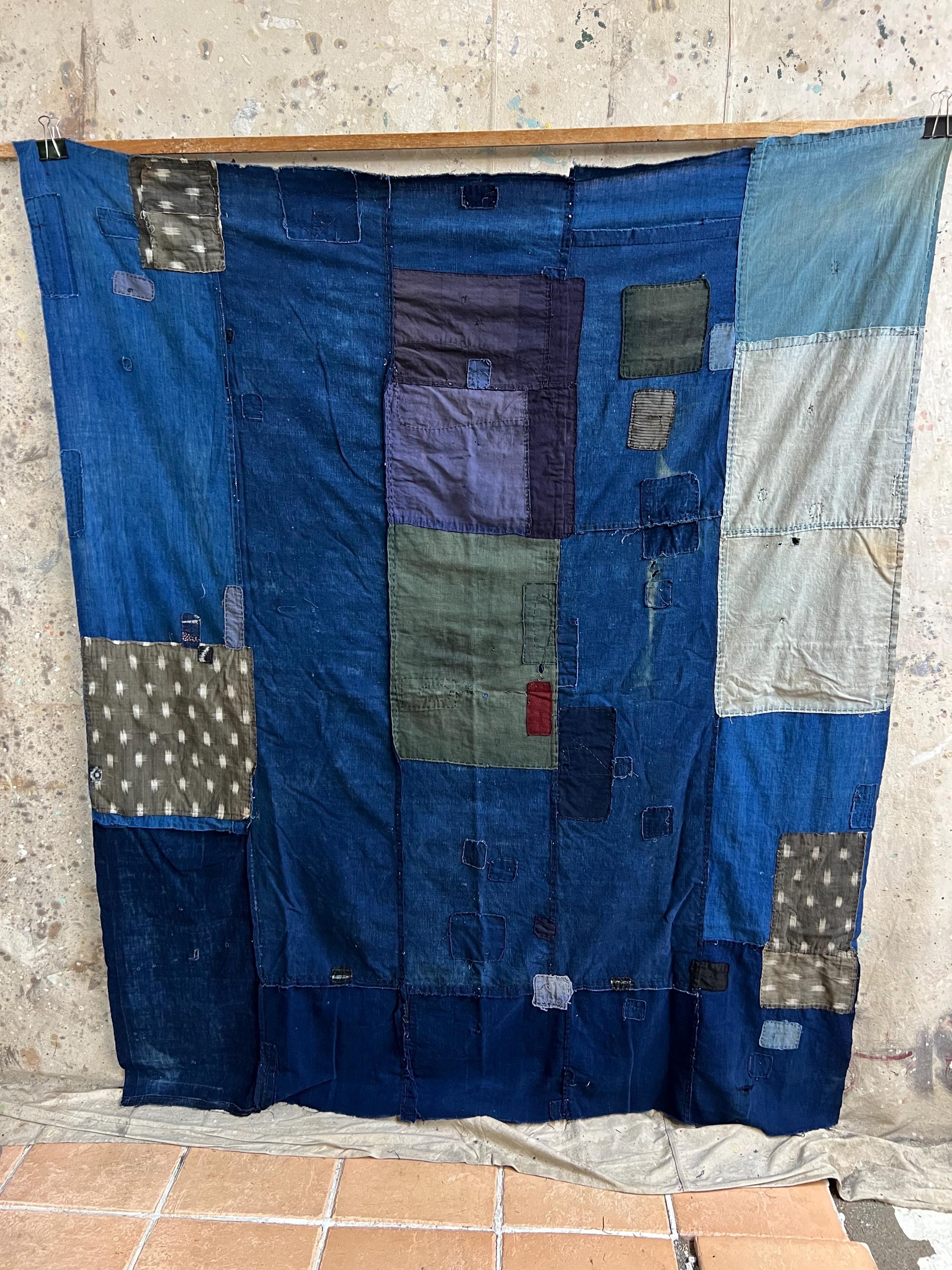 Vintage Japanese Indigo Dyed Boro Patched Fabric #4019 - Etsy