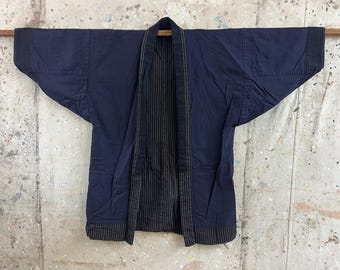 Jaqueta noragi vintage japonesa tingida com índigo #5263