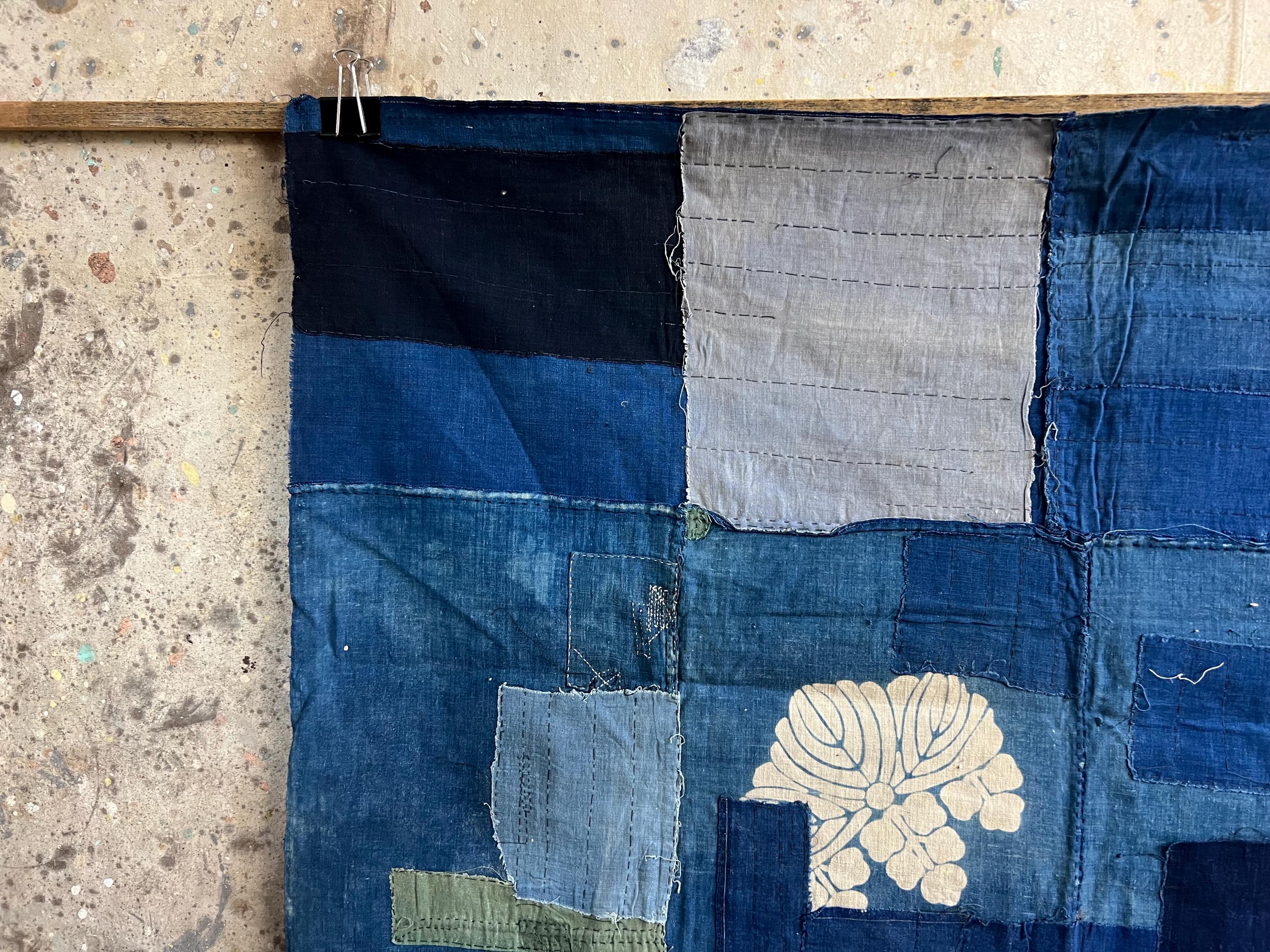 Vintage Japanese Indigo Dyed Boro Patched Fabric #3410 - Etsy