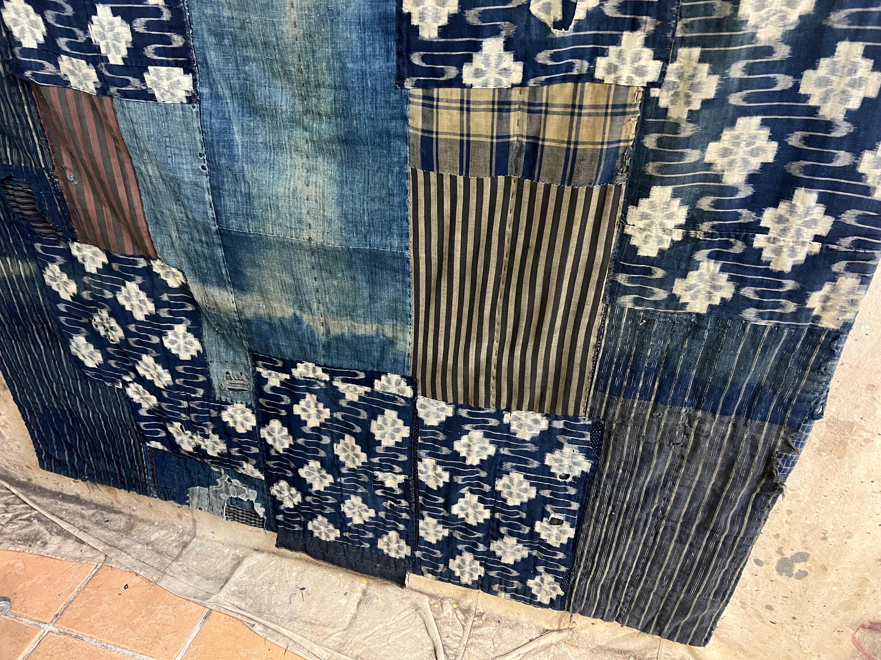Vintage Japanese Heavy Indigo Dyed Boro Patched Rug #2631 - Etsy