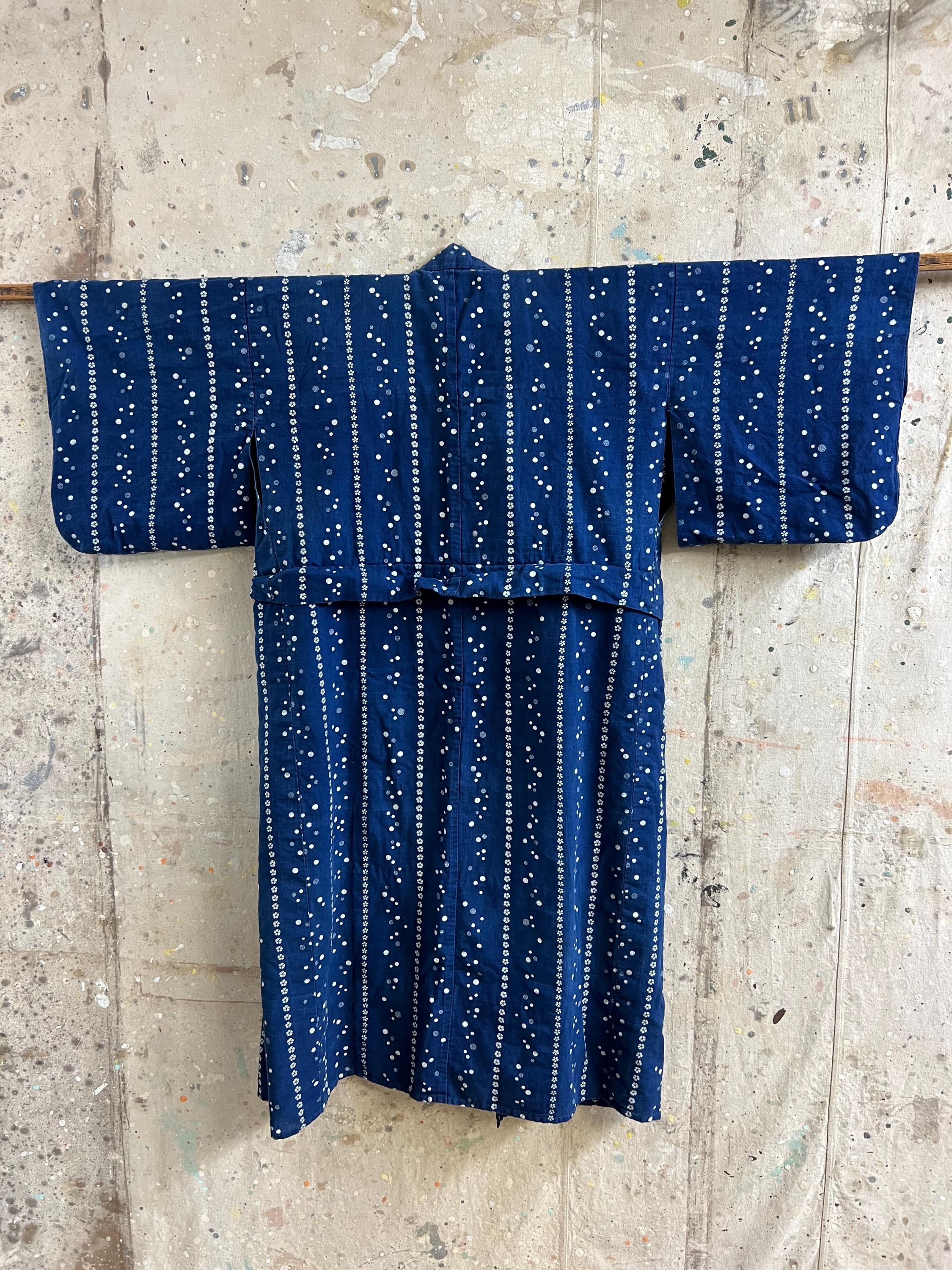 Vintage Japanese Indigo Dyed Yukata Kimono #4025 - Etsy Hong Kong
