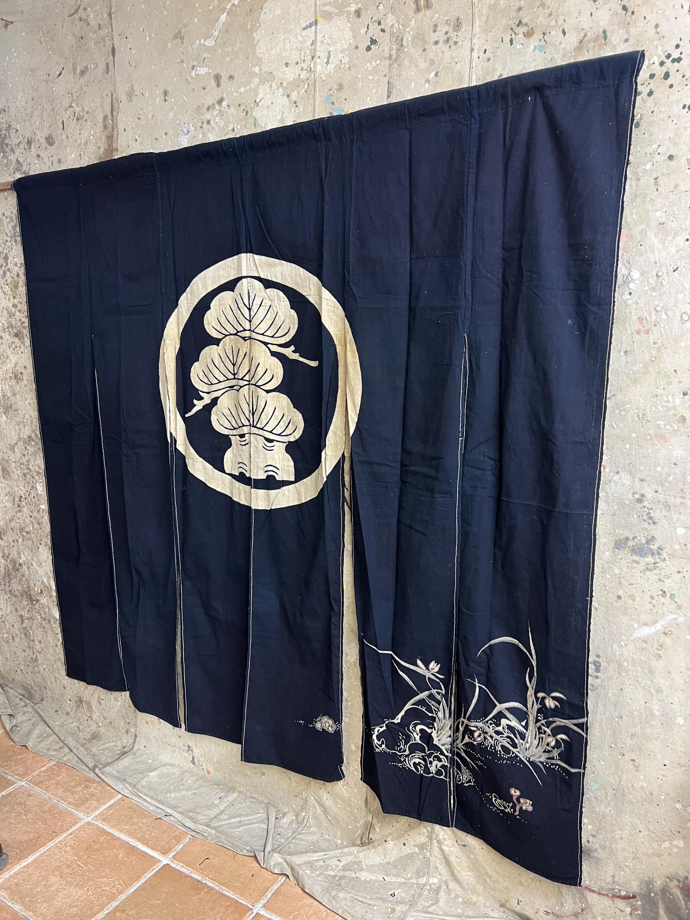ヴィンテージ 日本製 大きな藍染め綿のれん #2919 - Etsy 日本