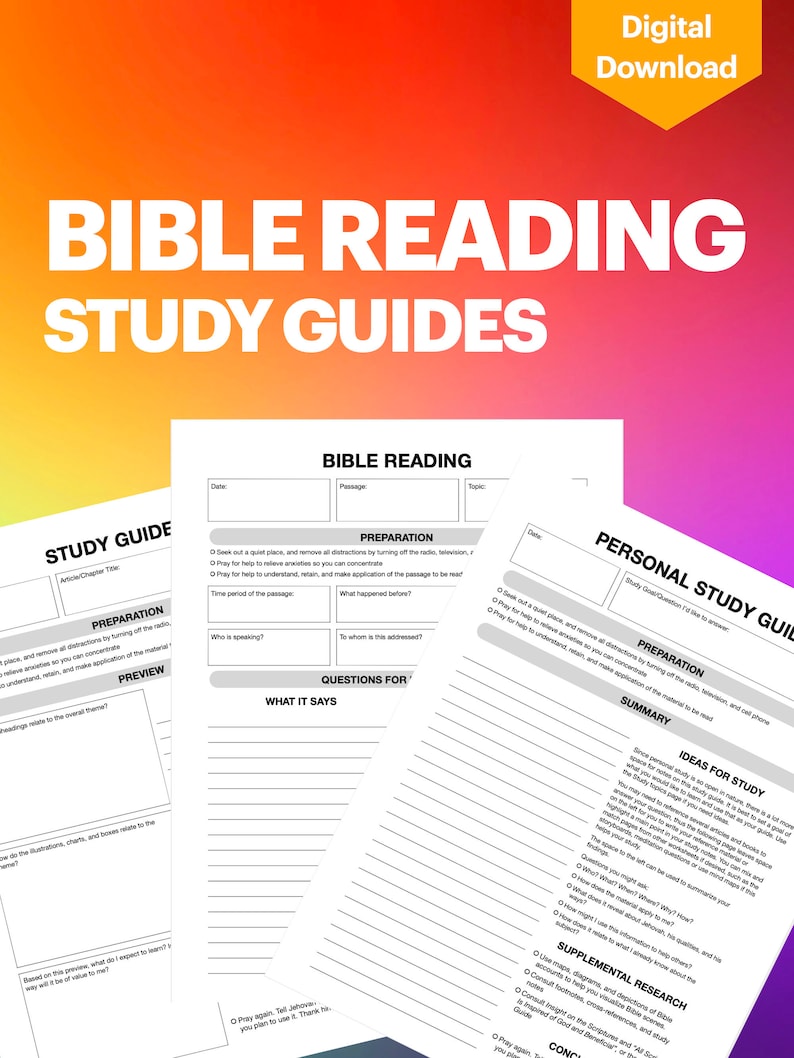 Printable JW Bible Study Guides Jehovah's Witness Etsy Canada
