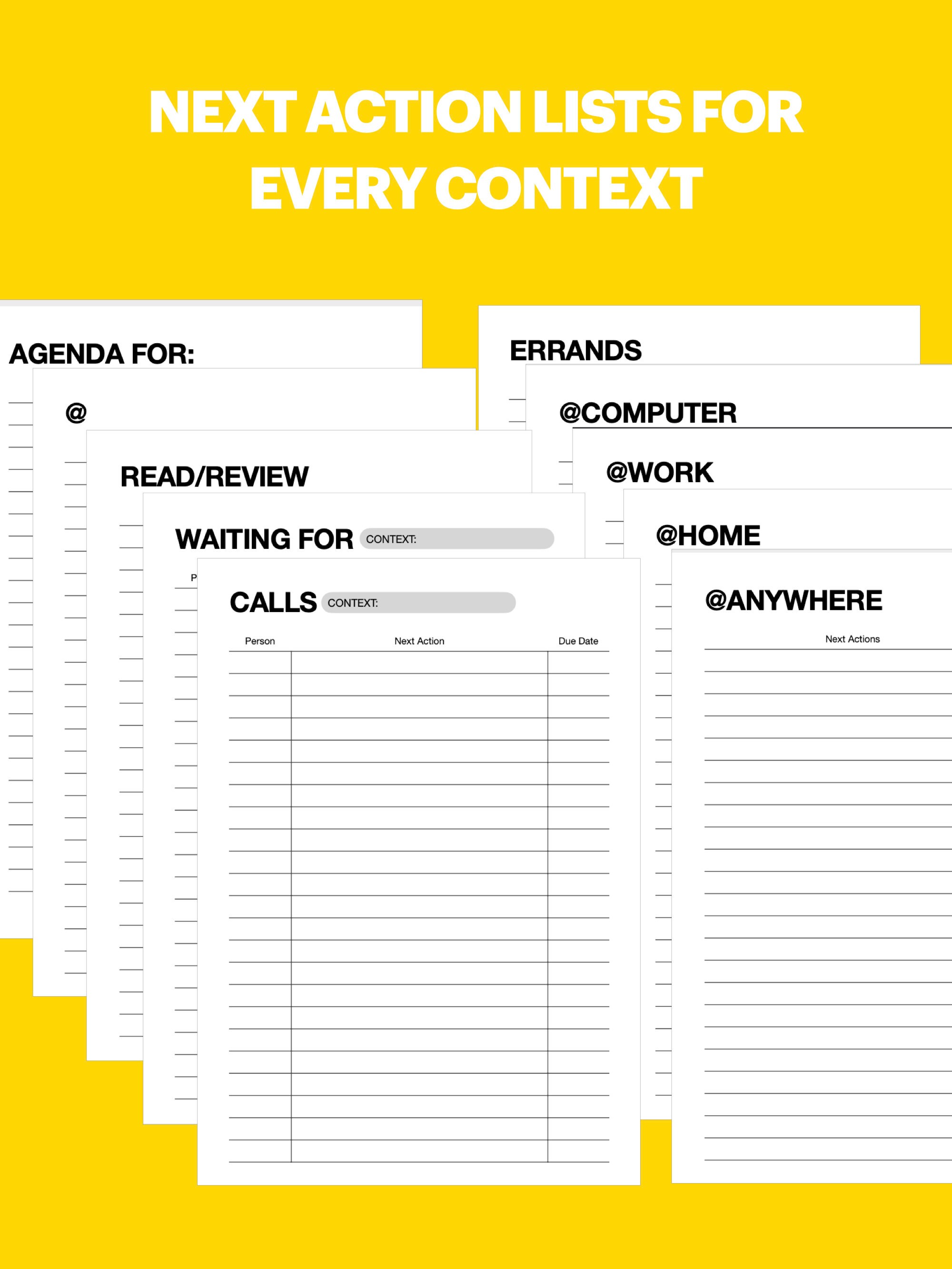 Gtd Handout.pdf Printable GTD Worksheets Starter Bundle | PDF Digital Download | Letter ...