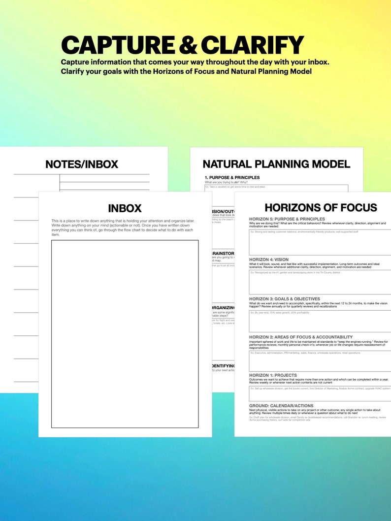 Gtd Handout.pdf Printable GTD Worksheets Starter Bundle | PDF Digital Download | Letter ...