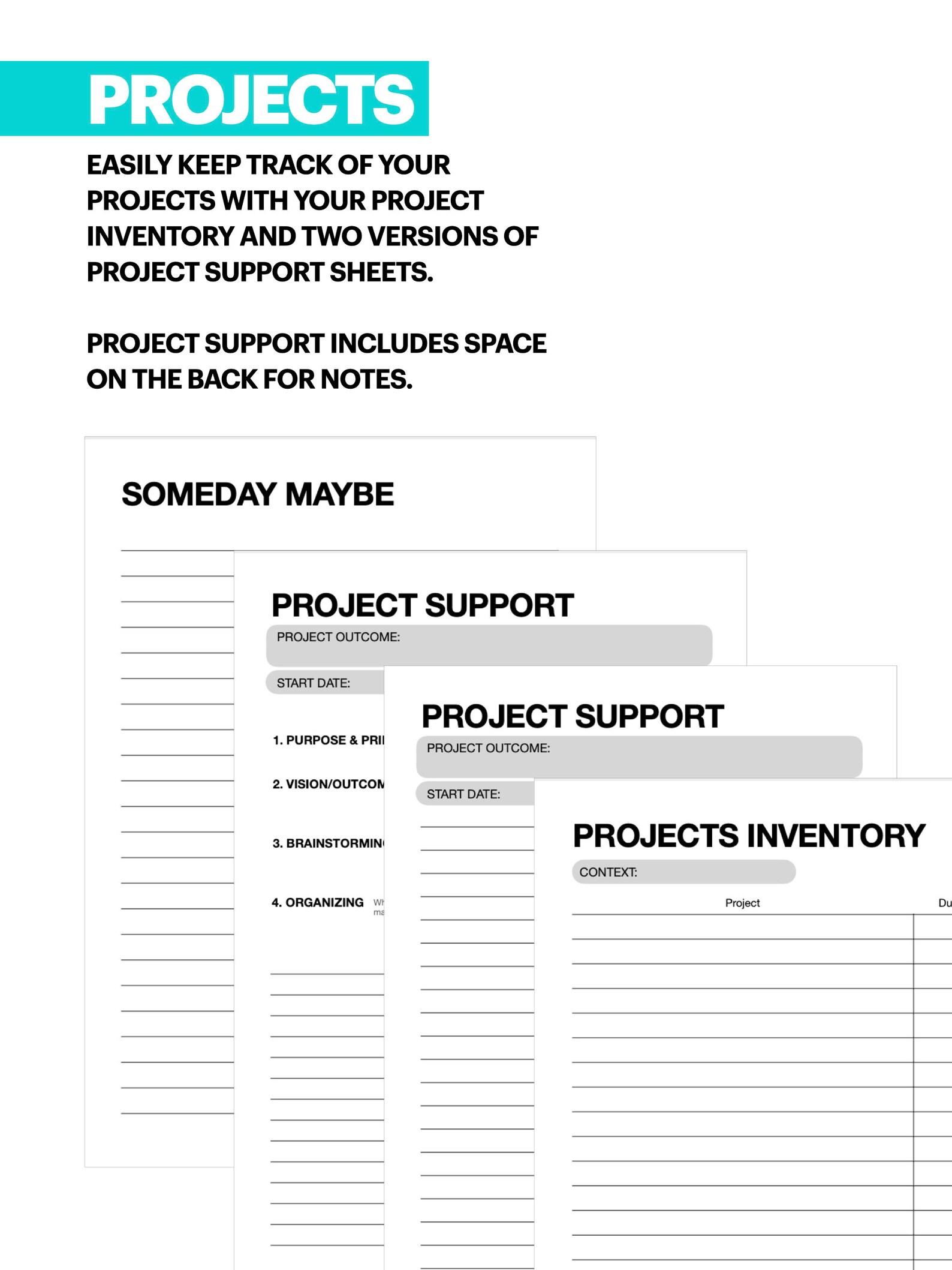 Gtd Handout.pdf Printable GTD Worksheets Starter Bundle | PDF Digital Download | Letter ...