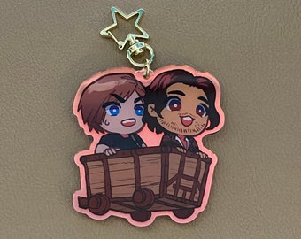 Leon Kennedy and Luis Serra minecart charm