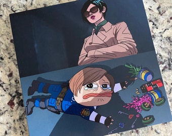 Leon spills his inventory mini art print