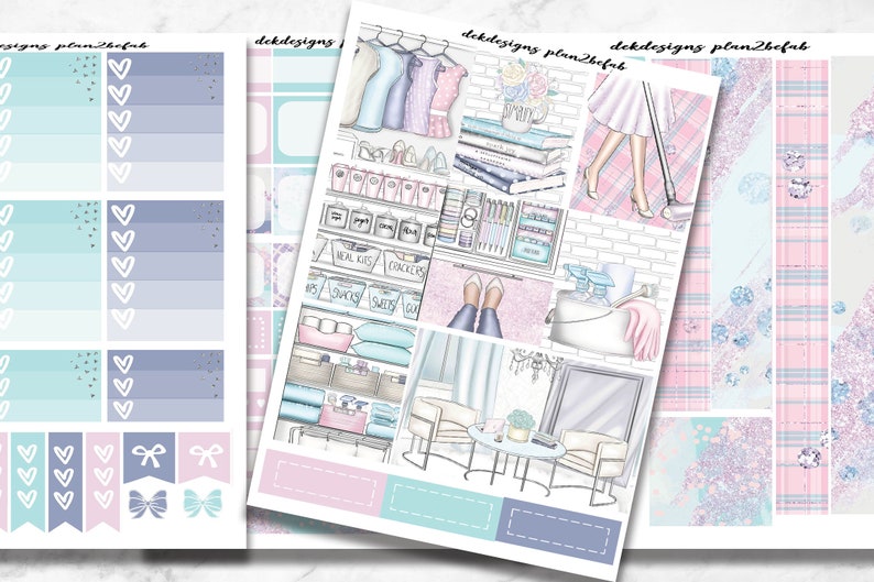 Spring Cleaning-White Space Kit 4 SheetsWeekly Sticker KitErin Condren StickersHappy Planner StickersPlanning Stickers
