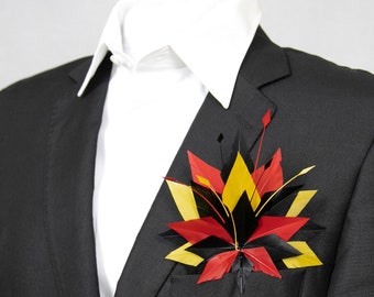 Feather pocket square for German men and women. German flag colour pocket square.