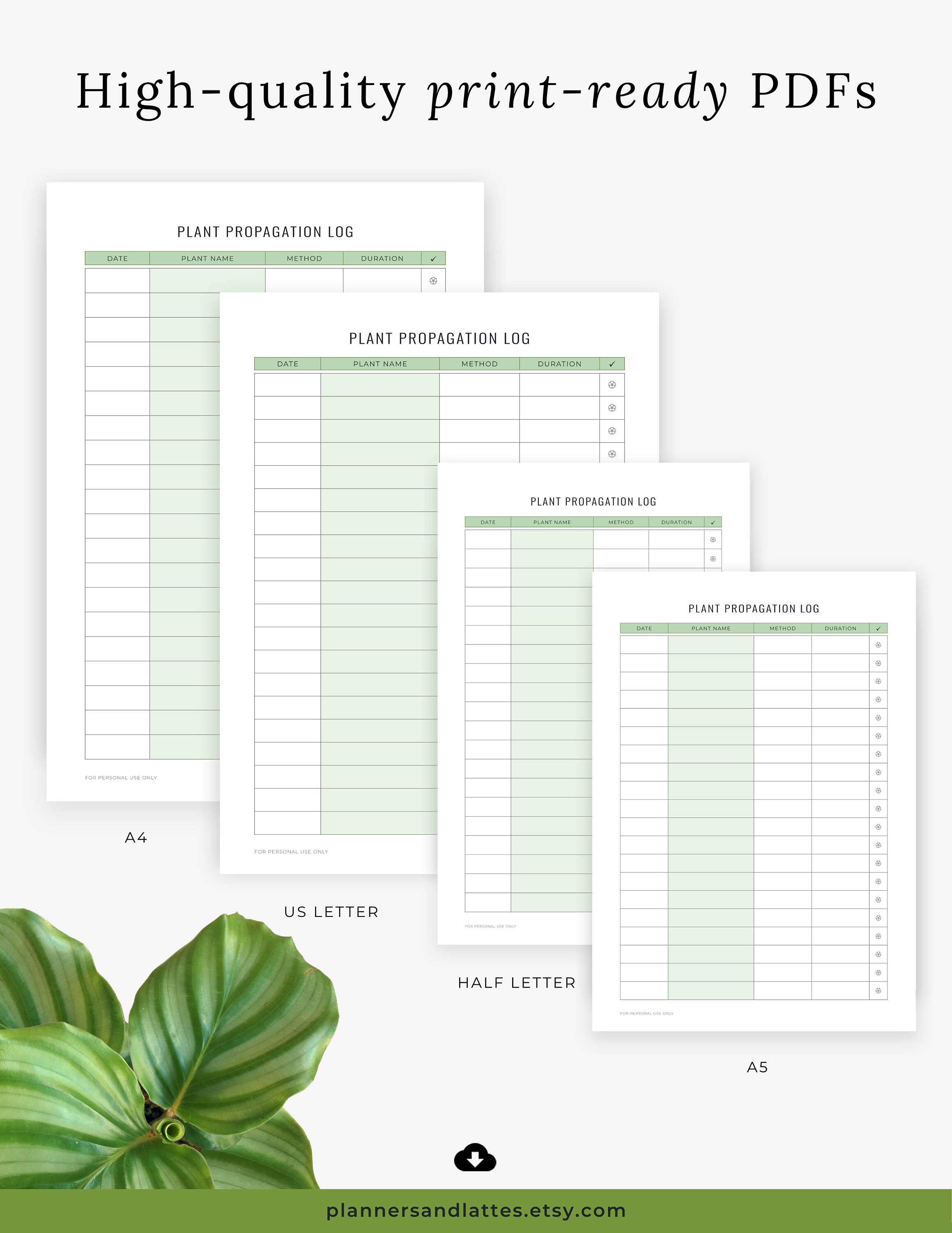 Plant Planner Printable House Plant Journal Indoor Plant Etsy