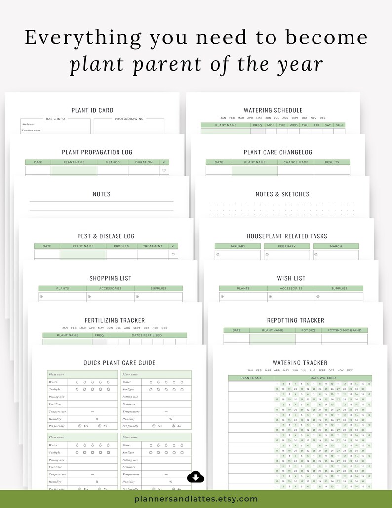 Plant Planner Printable House Plant Journal Indoor Plant Etsy