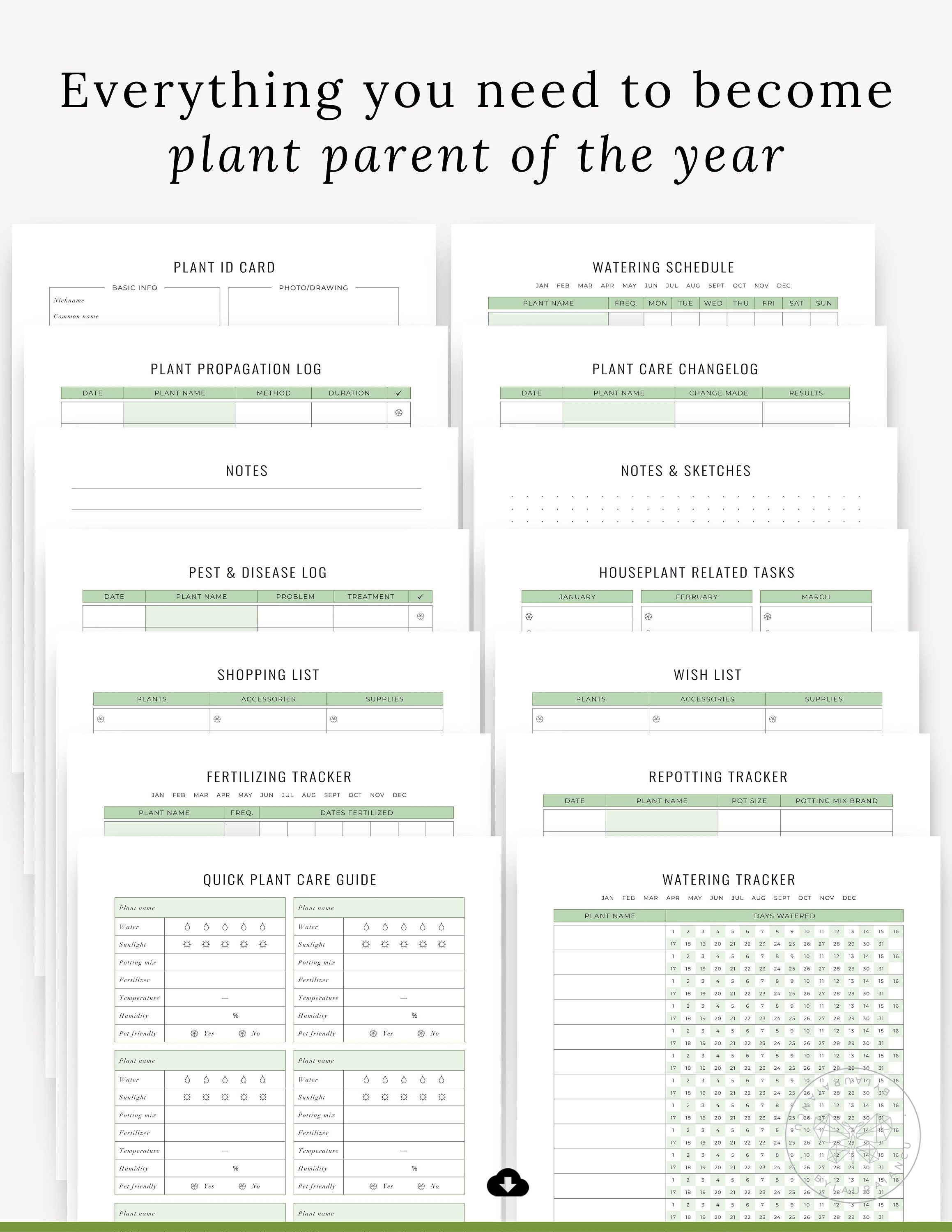 Plant Planner Printable House Plant Journal Indoor Plant - Etsy UK