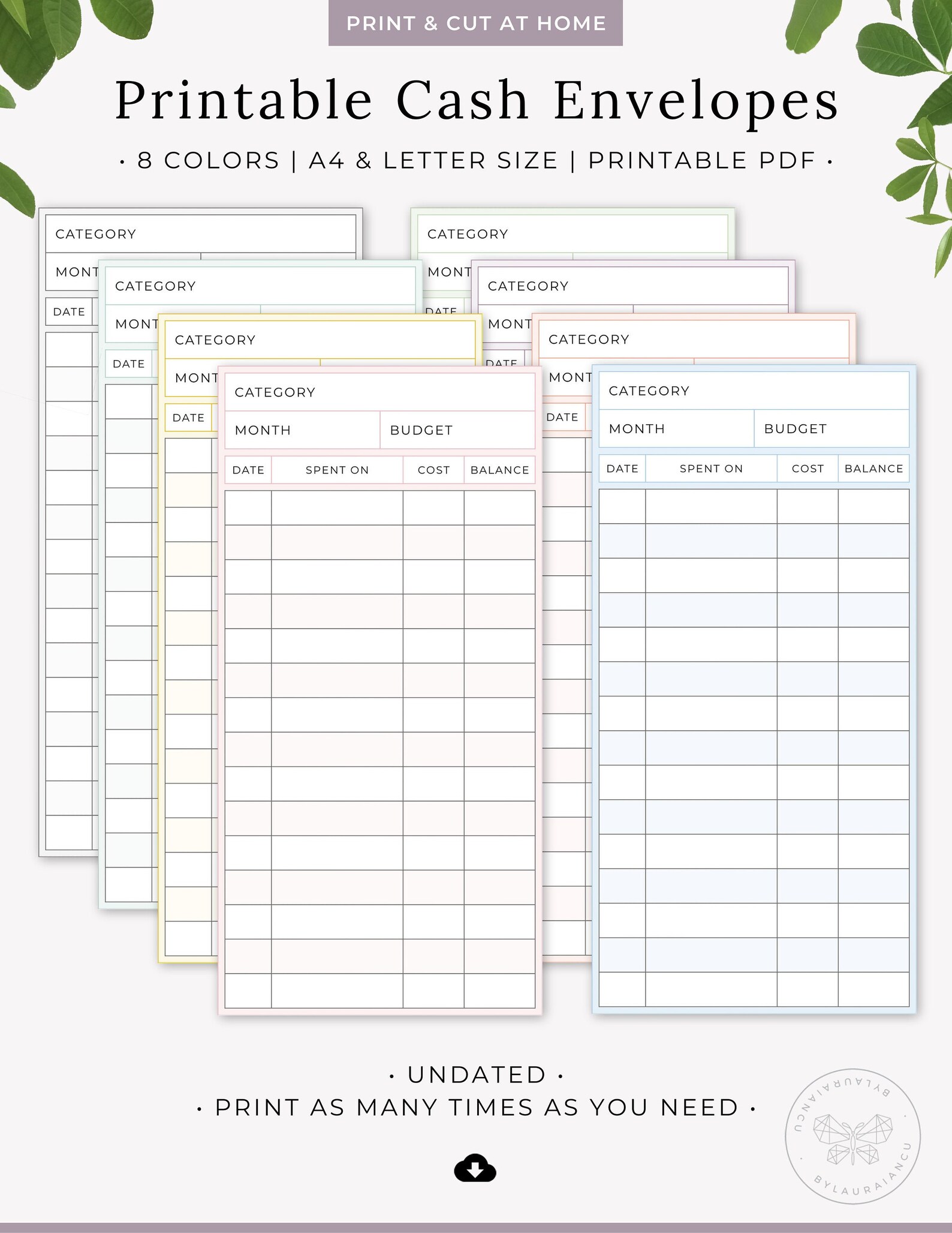 cash envelope tracker printable cash envelope tracker printable