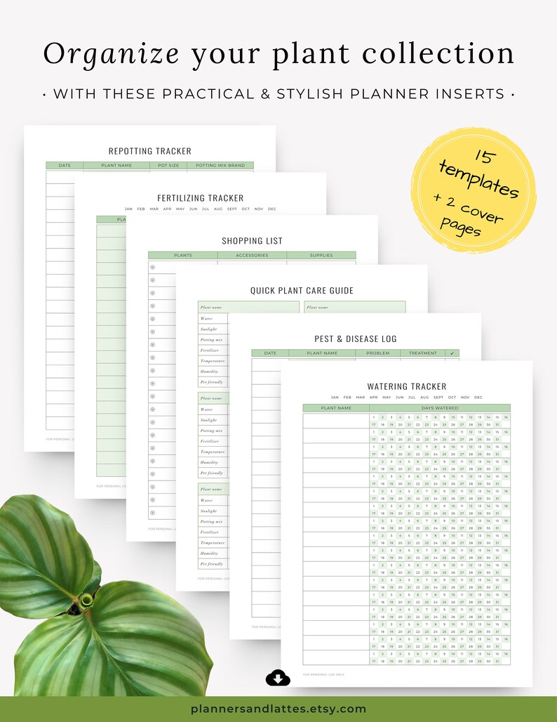 Plant Planner Printable House Plant Journal Indoor Plant Etsy