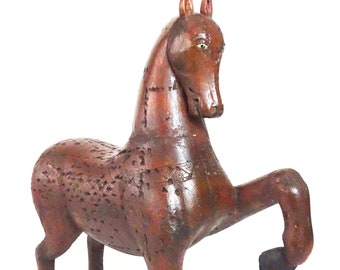 Antique Hand-carved Trotting Wooden Horse