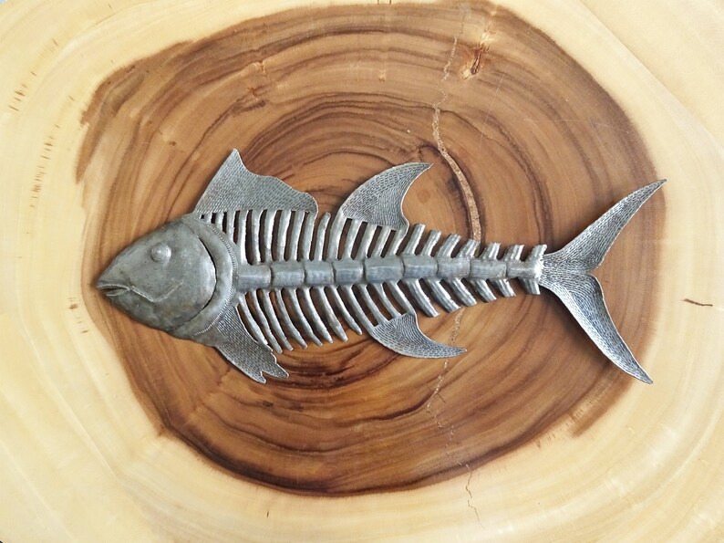 25 Metal Art fish Bones HAITI Etsy